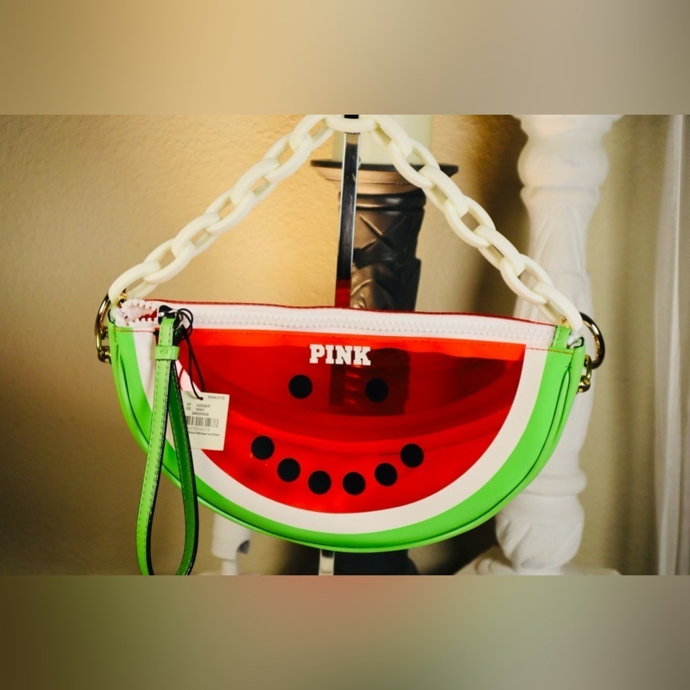 Pink | Victoria’s Secret Watermelon Clutch w/unbranded Chain - Picture 4 of 5
